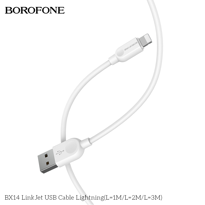 BOROFONE BX14 LinkJet USB-A to Lightning cable 2m NZ 5
